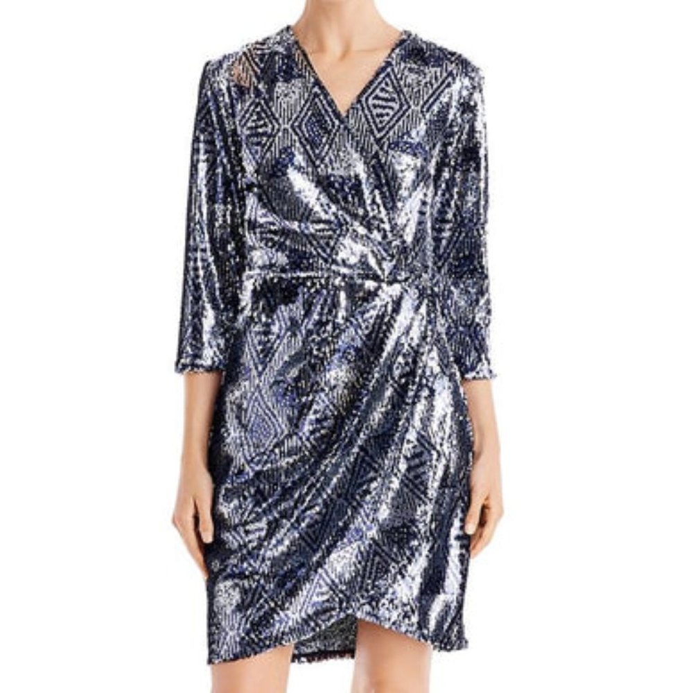 NEW Laundry New Years Eve Shelli Segal Full Sequin holiday party Dress, 6